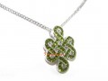925 Silver Mystic Knot Pendant with Green Swarovski Crystals