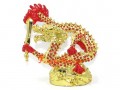 Bejeweled Red Dragon with Flaming Sword 