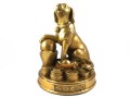 Brass Dog with Gold Ingot