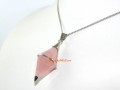 Pendulum Pendant in Silver Frame - Rose Quartz