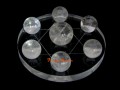 Clear Quartz Crystal Ball on Hexagram Symbol