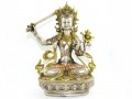 Brass Tibetan Manjushri Bodhisattva of Wisdom Statue