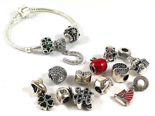 Assorted Lucky Charm Silver Beads
