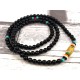 108 Black Obsidian Mala Beads with Om Mani Padme Hum