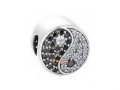 925 Silver Feng Shui Yin and Yang Symbol Beads Charm with Zircon Diamonds