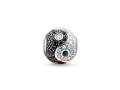 925 Sterling Silver Bejeweled Feng Shui Yin Yang Ball Charm Bead