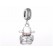 925 Sterling Silver God of Wealth Bead Charm with Rhinestone