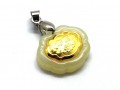 999 Pure Gold Longevity Lock Coin Hetian Jade Pendant