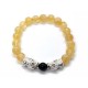 A Pair of 925 Silver Baby Pi Yao with Citrine Bracelet