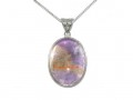 Ametrine Cabochon Crystal Pendant with SS Necklace