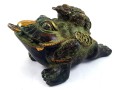 Antiquated Brass Money Frog with Child