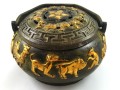 Antiquated Brass Trinket Box with 12 Chinese Zodiac Animals