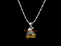 Apple Crystal Pendant with Stainless Steel Necklace