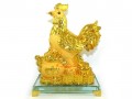 Auspicious Golden Rooster with Wealth Pot
