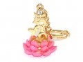 Bejeweled Hum on Lotus Keychain