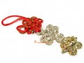 Bejewelled Golden Mystic Knot with Dragon Tortoise Charm
