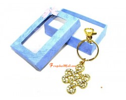 Bejeweled Mystic Knot Lucky Charm Keychain (clear)
