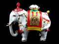 Bejeweled Power White Elephant Carrying Jewel - Trunk Down
