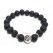 Bejeweled Yin Yang Charm with Lava Beads Bracelet
