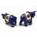 Blue Elephant and Rhino With Talisman Feathers and Anti-Robbery Amulet