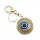 Blue Evil Eye Anti-Jealousy Golden Key Ring