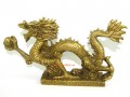 Brass Feng Shui Dragon Grasping Pearl of Success (L)