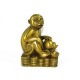 Brass Monkey on Bed of Coins and Gold Ingots