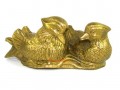 Brass Pair of Mandarin Ducks For Love Luck