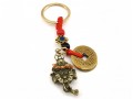 Brass Three Legged Toad with 5 Coins Keychain