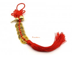 Brass Wu Lou with Five Coins Tassel