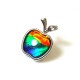 Canadian Ammolite Apple Pendant with 925 Silver Frame