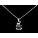 Faceted Apple Pendant Necklace - Clear Quartz