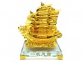 Golden Double Dragon Wealth Ship for Prosperity