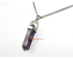 Amethyst Double Terminated Crystal Point Pendant (S)
