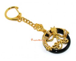 Dragon on Ring Spouting Sheng Chi Keychain