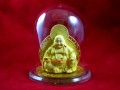 Encapsulated Two-Sided Golden Laughing Buddha