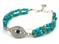 Evil Eye with Turquoise Beads Bracelet