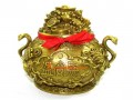 Feng Shui Brass Wealth Pot with 8 Auspicious Objects