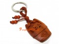 Feng Shui Wealth Pot Wood Keychain