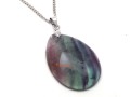 Violet and Green Fluorite Crystal Pendant