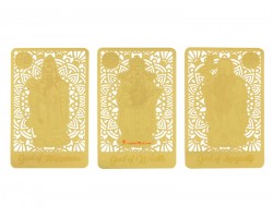 Fuk Luk Sau Three Star Gods Gold Card For Health, Wealth And Happiness