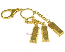 Feng Shui Golden Fuk Luk Sau Keychain