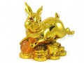 Golden Good Fortune Rabbit with Red Ball