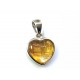 Heart Shape Gold Meteorite Pendant with 925 Silver Frame