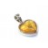 Heart Shape Gold Meteorite Pendant with 925 Silver Frame