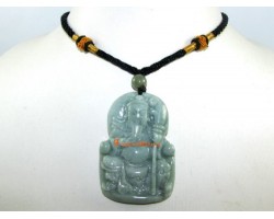 Jade Kwan Kung Pendant with Oriental Necklace