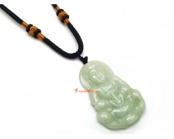 Kuan Yin Jade Pendant with Adjustable Necklace