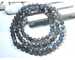 Labradorite Natural Crystal 3-Round Bracelet 7mm