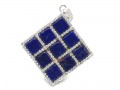 Lapis Lazuli Nine Grid Bejeweled Pendant