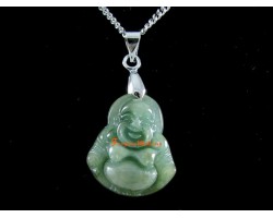 Green Jade Laughing Buddha Pendant